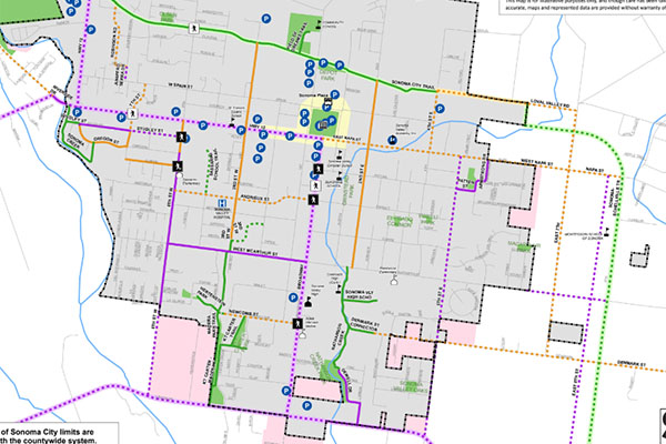 Sonoma Bike Map